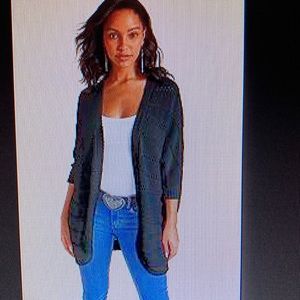 Venus Pointelle Stitch Cardigan 1X/2X